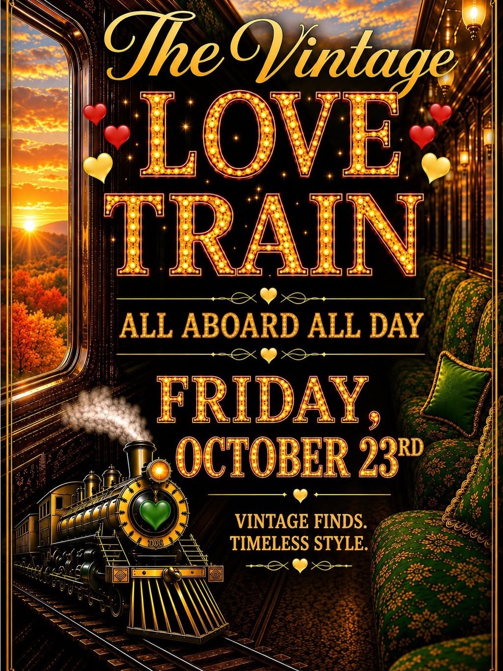 Love train vintage train show 1030 am PST- thanks for your support 1-50